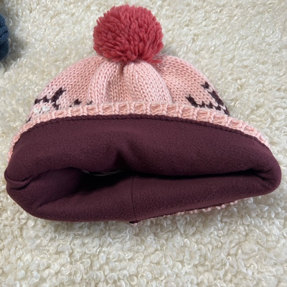 Kari Traa Pink and Port Knit Pom-Pom Beanie - Picture 3 of 4